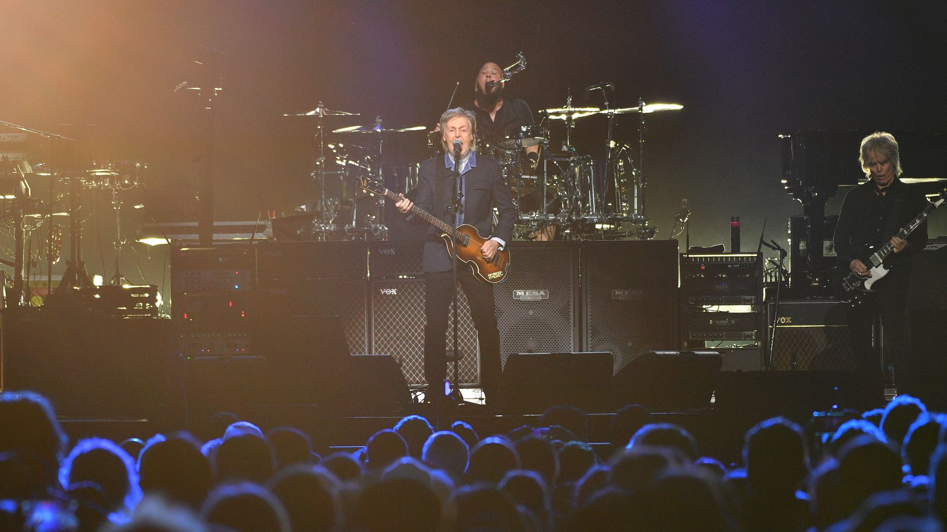 Sir Paul McCartney performs at The O2 Arena during his 'Got Back' world tour on December 18, 2024 in London, England. 