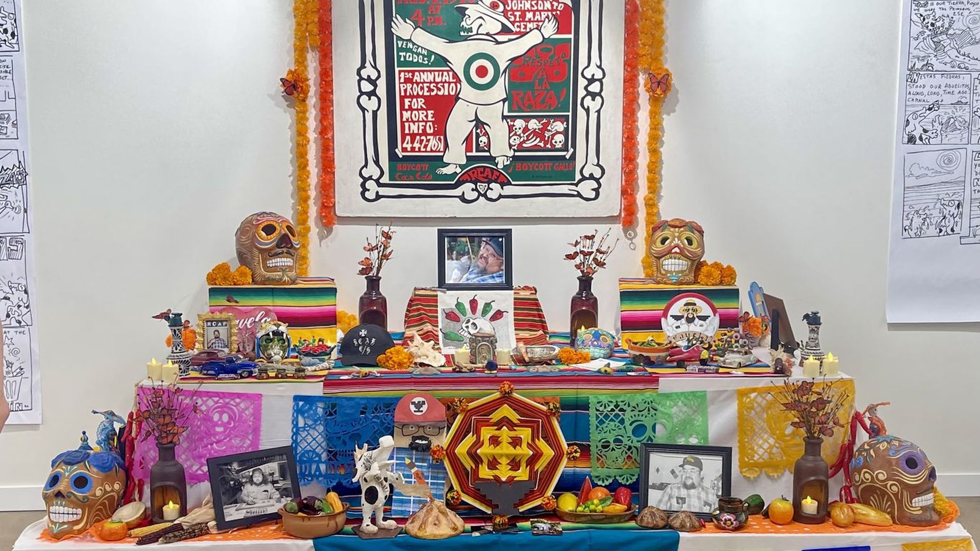 An ofrenda at the Chicano Park Museum and Cultural Center built in honor of Ricardo Favela.