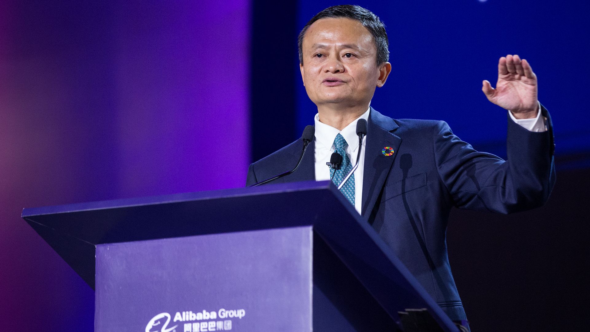 Alibaba Group Chairman Jack Ma speaks during 2019 Global Conference on Women and Entrepreneurship on August 28, 2019 in Hangzhou, Zhejiang Province of China.