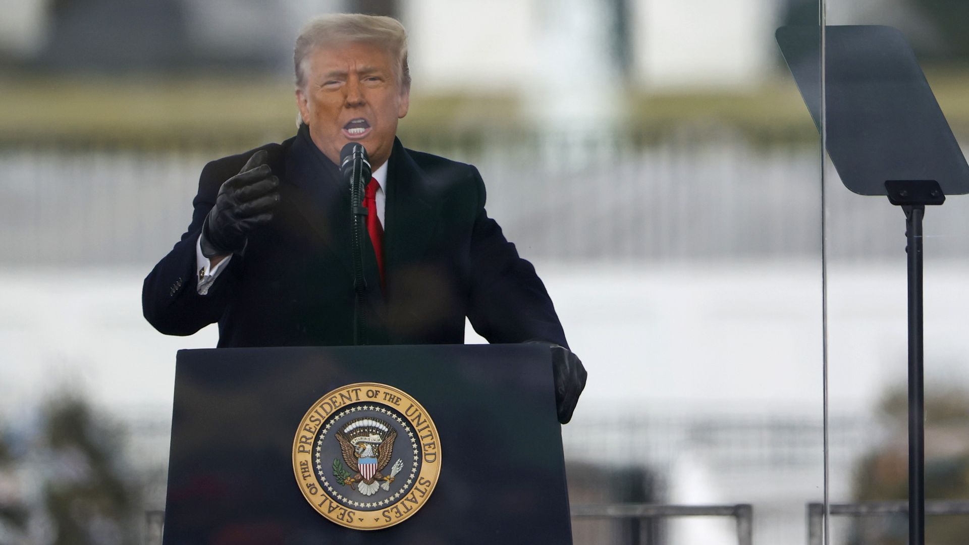 President Donald Trump speaks at the "Stop The Steal" Rally on January 06, 2021 in Washington, DC. 