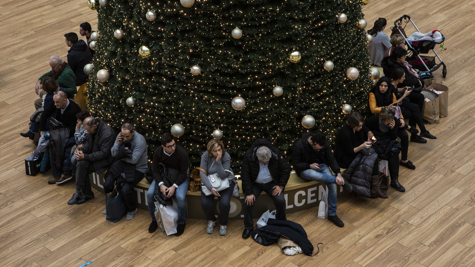 Dwindling numbers of mall shoppers.