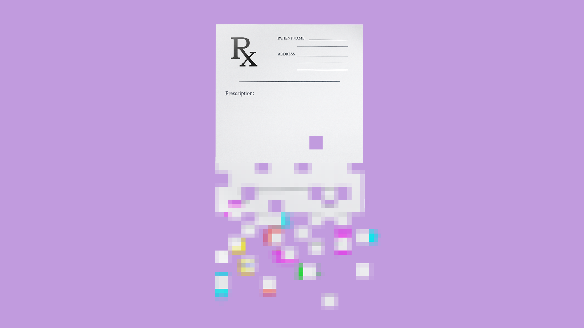 Illustration of a prescription paper being digitized. 