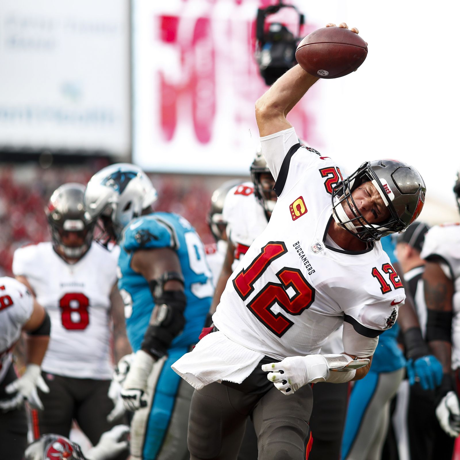 Carolina Panthers vs. Tampa Bay Buccaneers. Fans support on NFL