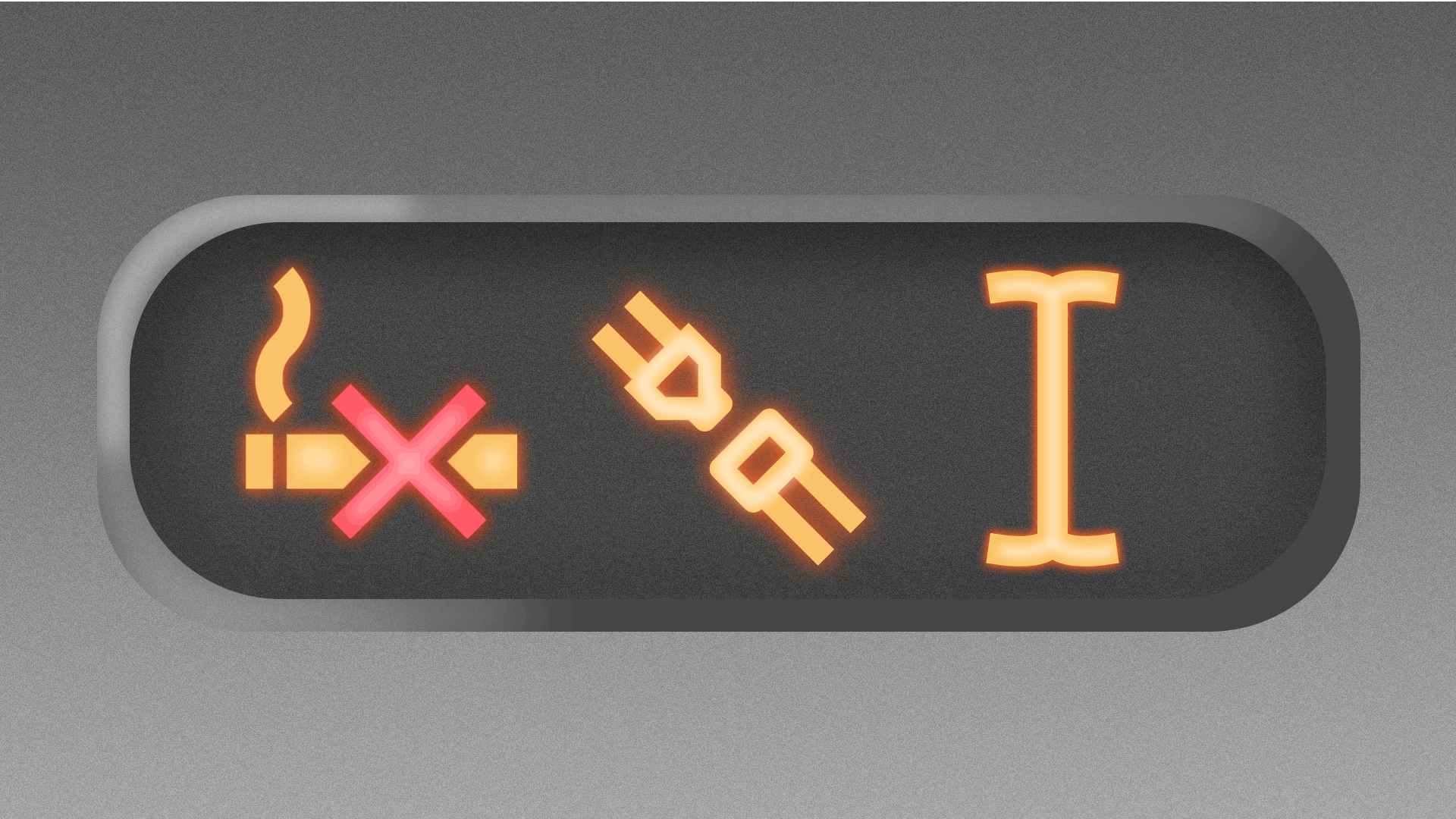 Animated gif of an airplane overhead panel with a blinking cursor
