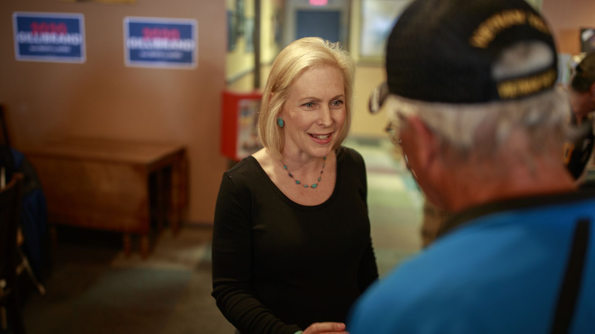 Sen. Kirsten Gillibrand with supporters in New Hampshire