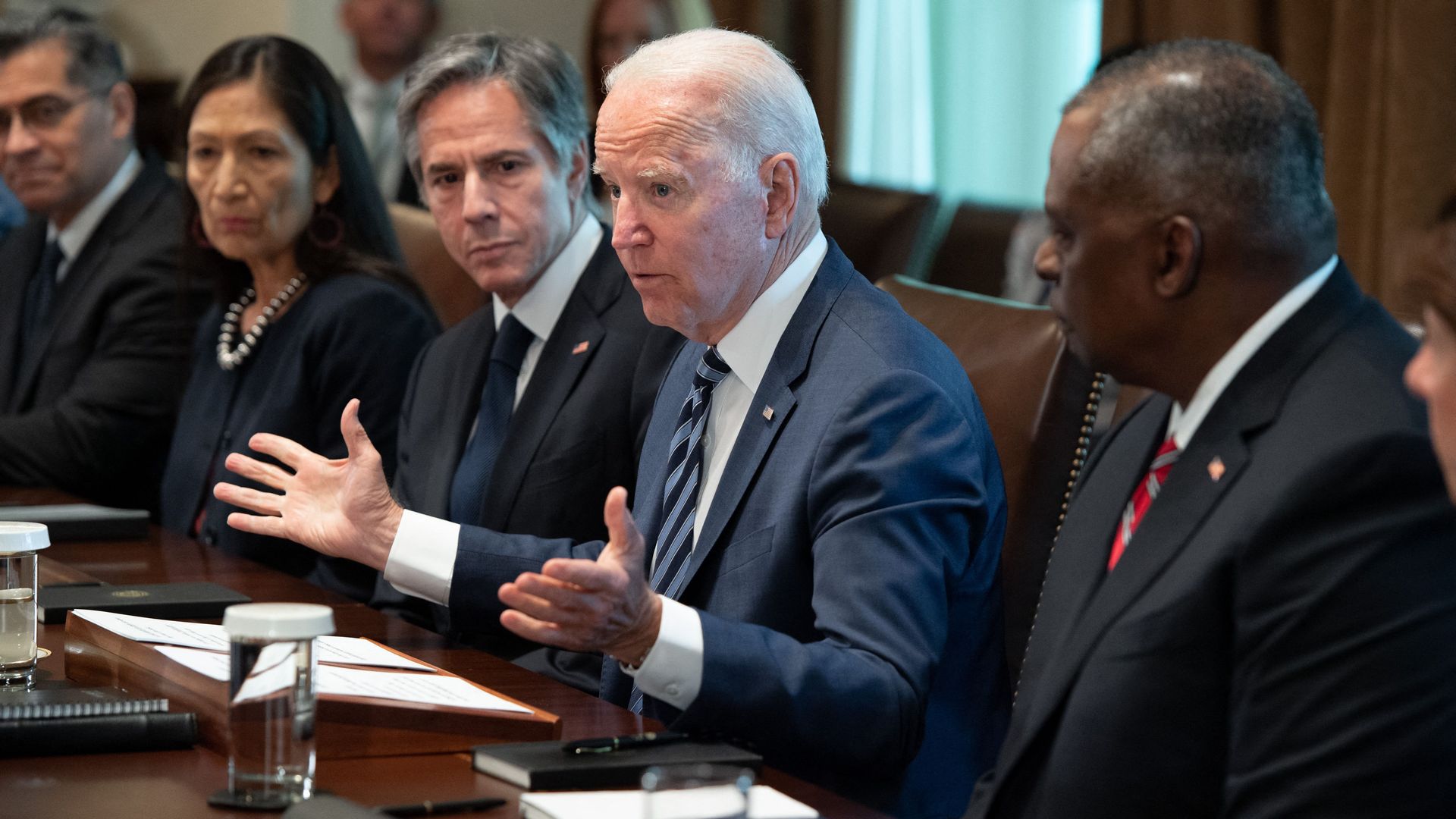 Biden with Lloyd Austin and Antony Blinken