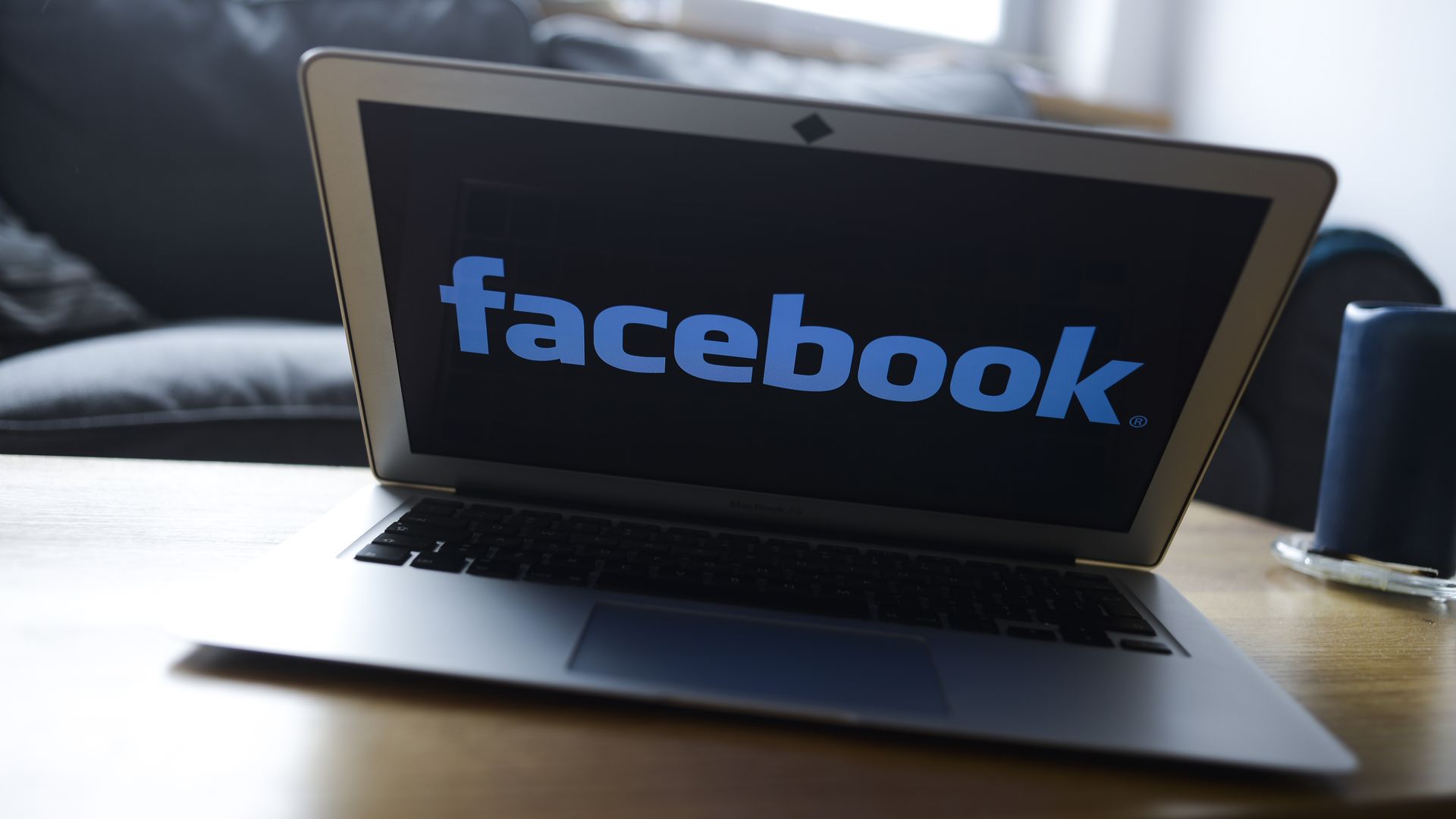 Facebook logo on a laptop