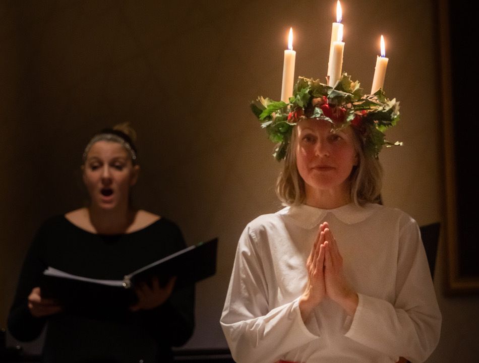 Photo of a festival of lights celebration. 