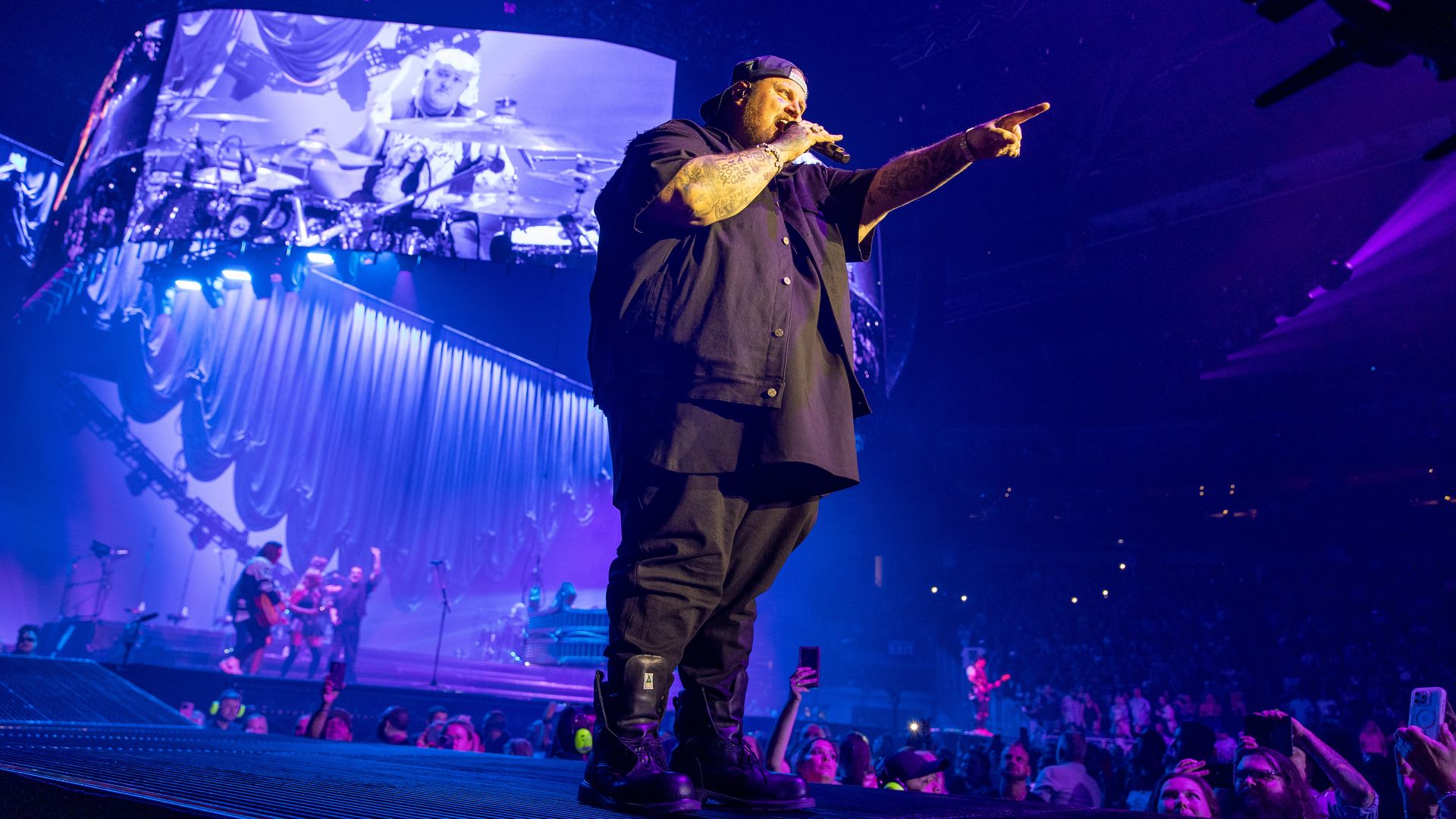 Jelly Roll performs onstage during the Beautifully Broken Tour at Climate Pledge Arena on August 31, 2024 in Seattle, Washington. 