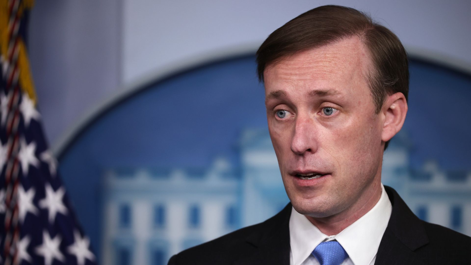 National Security Advisor Jake Sullivan speaking to reporters at the White House on Feb. 4, 2021.