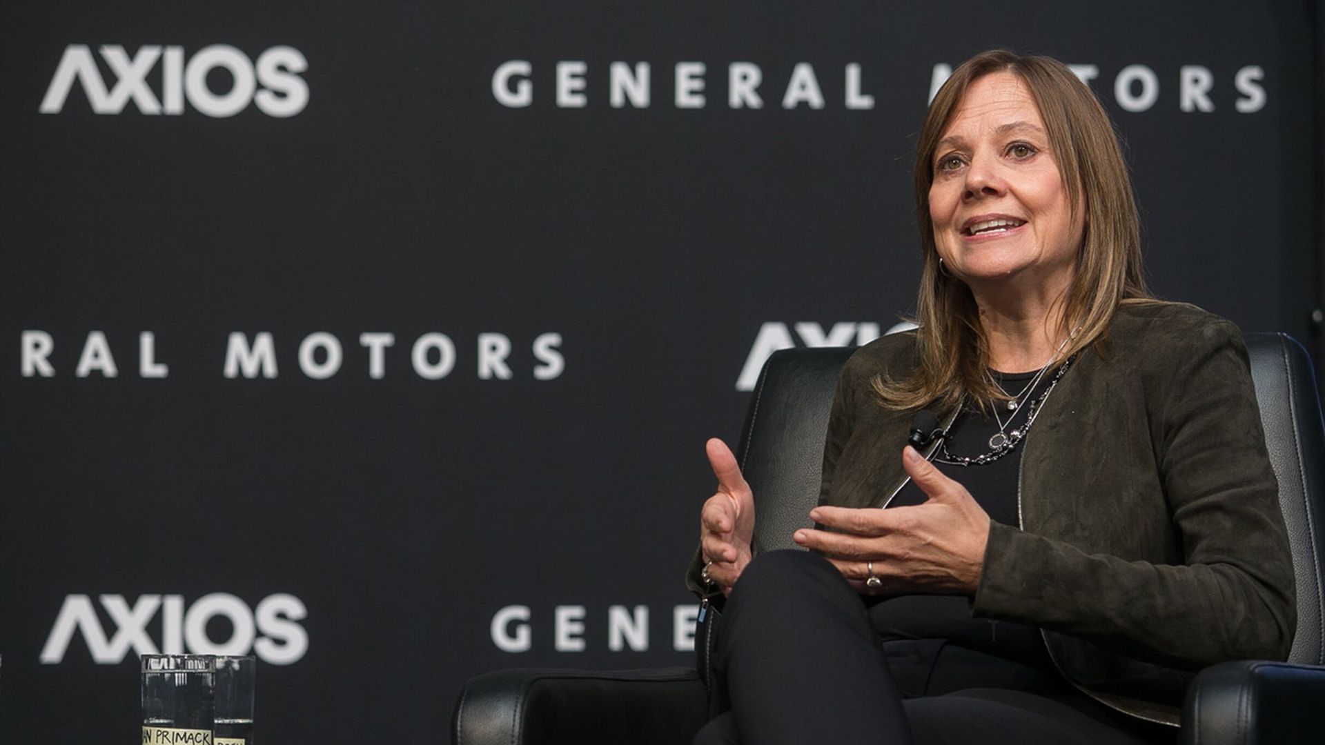 General Motors CEO Mary Barra onstage at an Axios event in Boston.