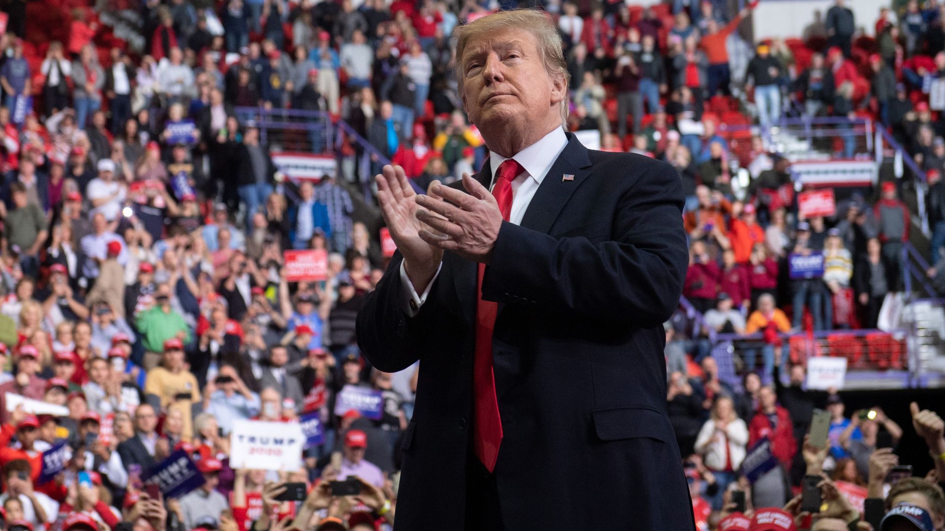 President Trump at the Wisconsin rally.