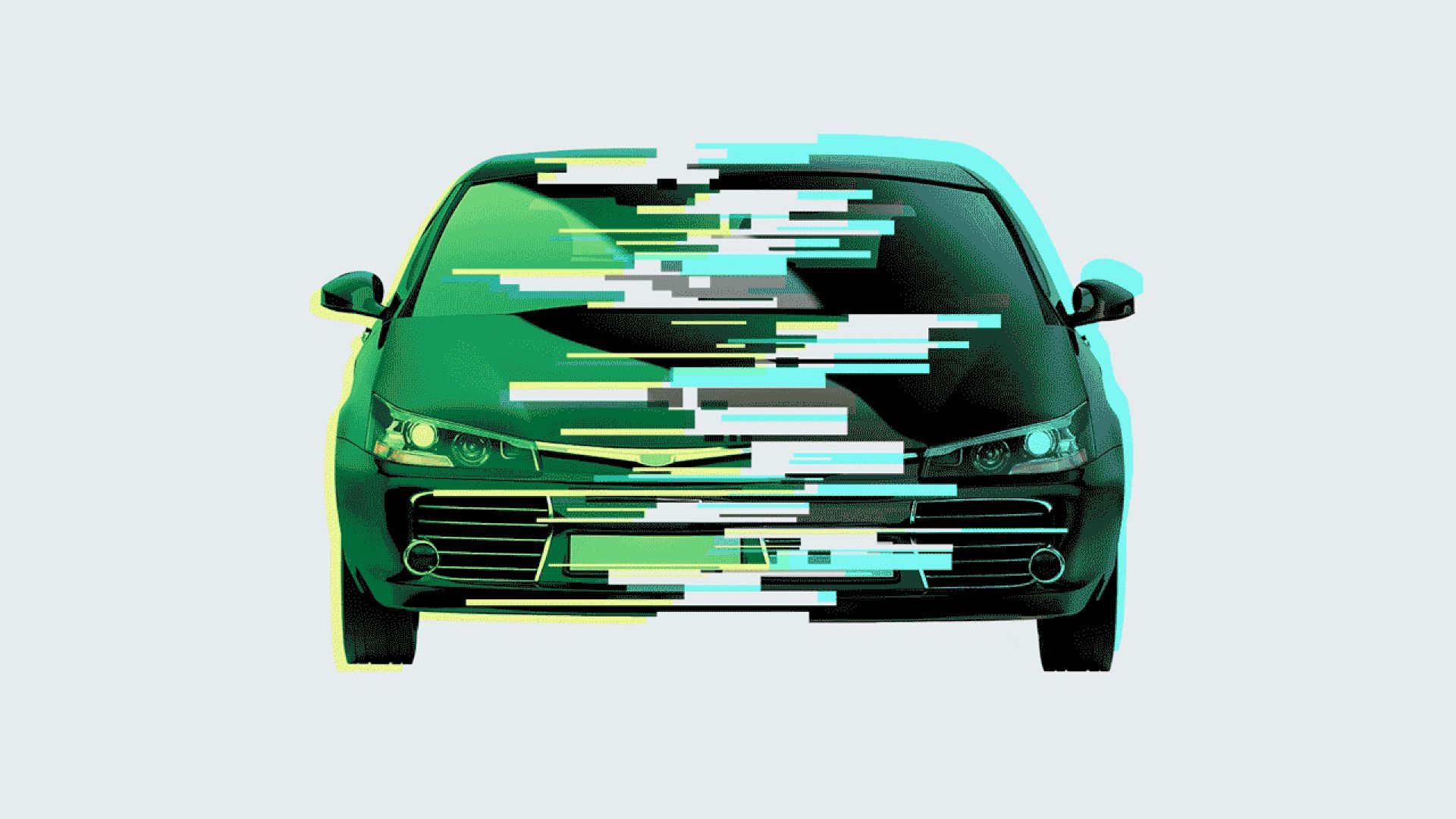 Illustration of a car split in two.