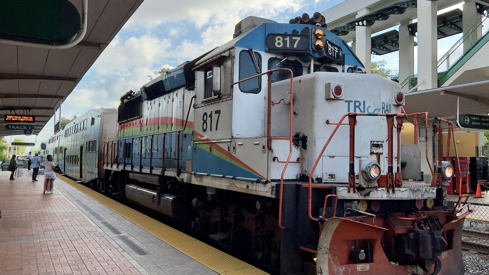 Tri-Rail train at a station.