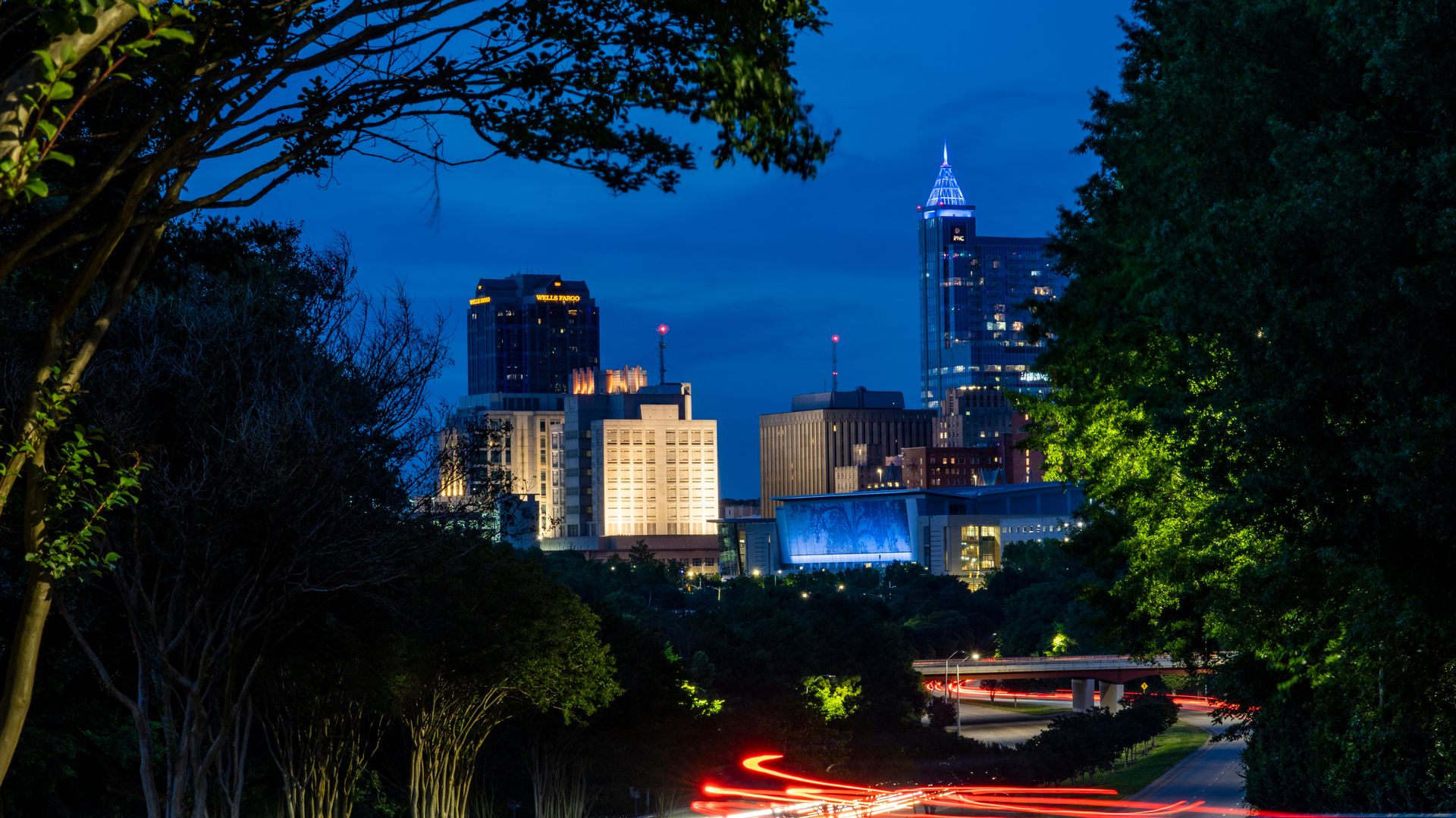 The downtown Raleigh skyline