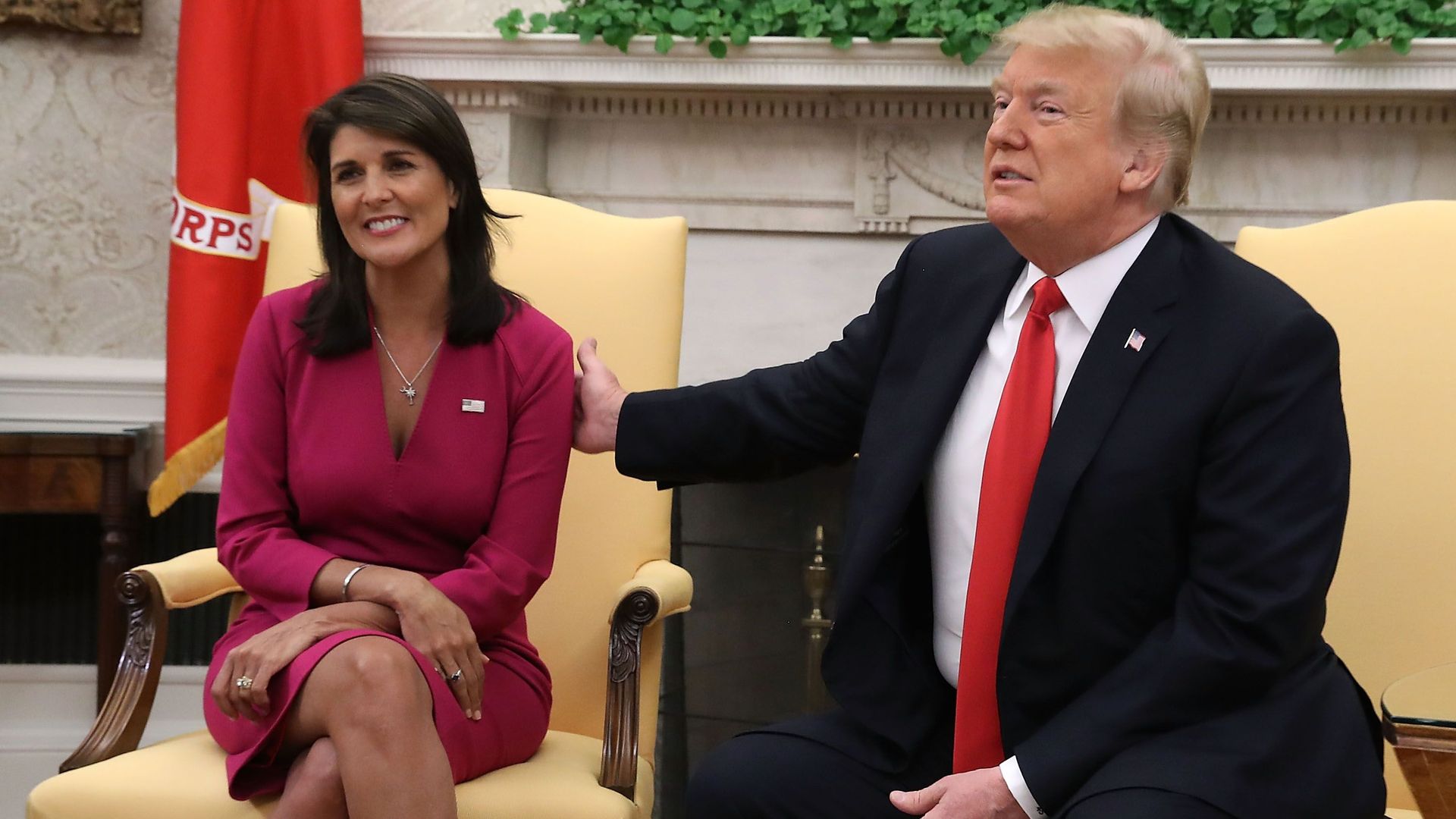 President Trump announces in October that he has accepted Nikki Haley's resignation. 