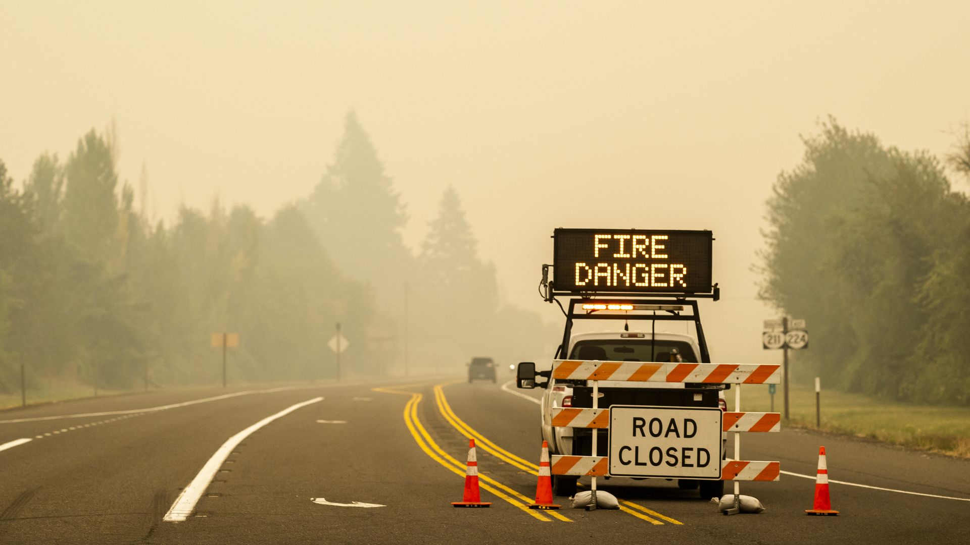 a sign reading "fire danger"