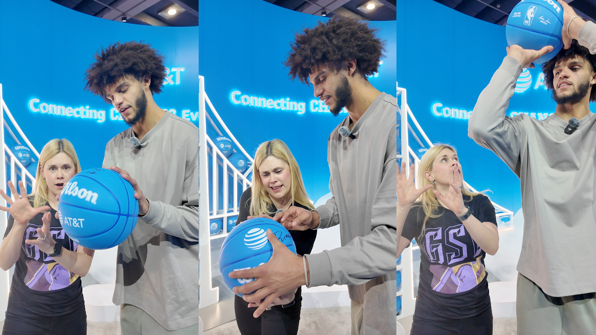 Claire Reilly of Axios learns how to dunk