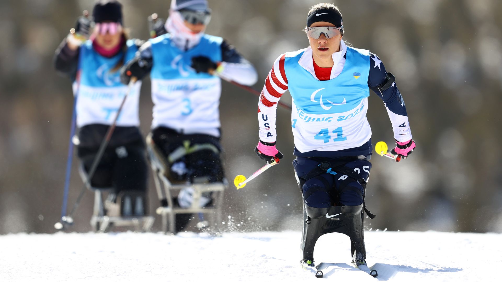 Oksana Masters of Team USA during a Official Training Session at Zhangjiakou National Biathlon Centre on March 03, 2022 in Beijing, China. 