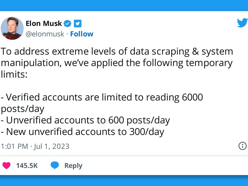 TwitterDown: Elon Musk Limits Tweet-Reading Due to System Manipulation