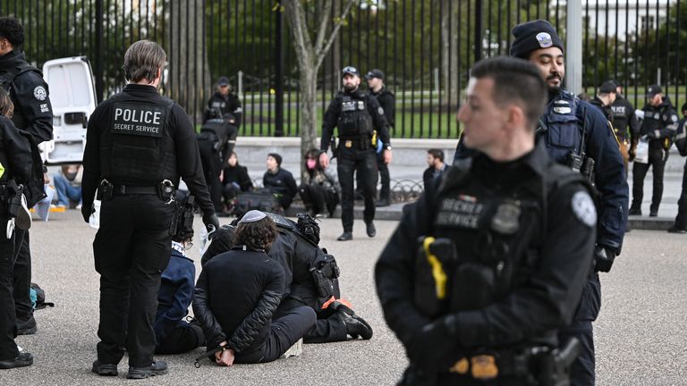 Jewish Groups Arrested At White House Israel-Hamas War Protest C