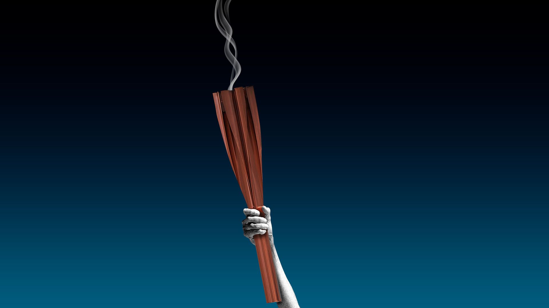 Illustration of the Olympic torch extinguished