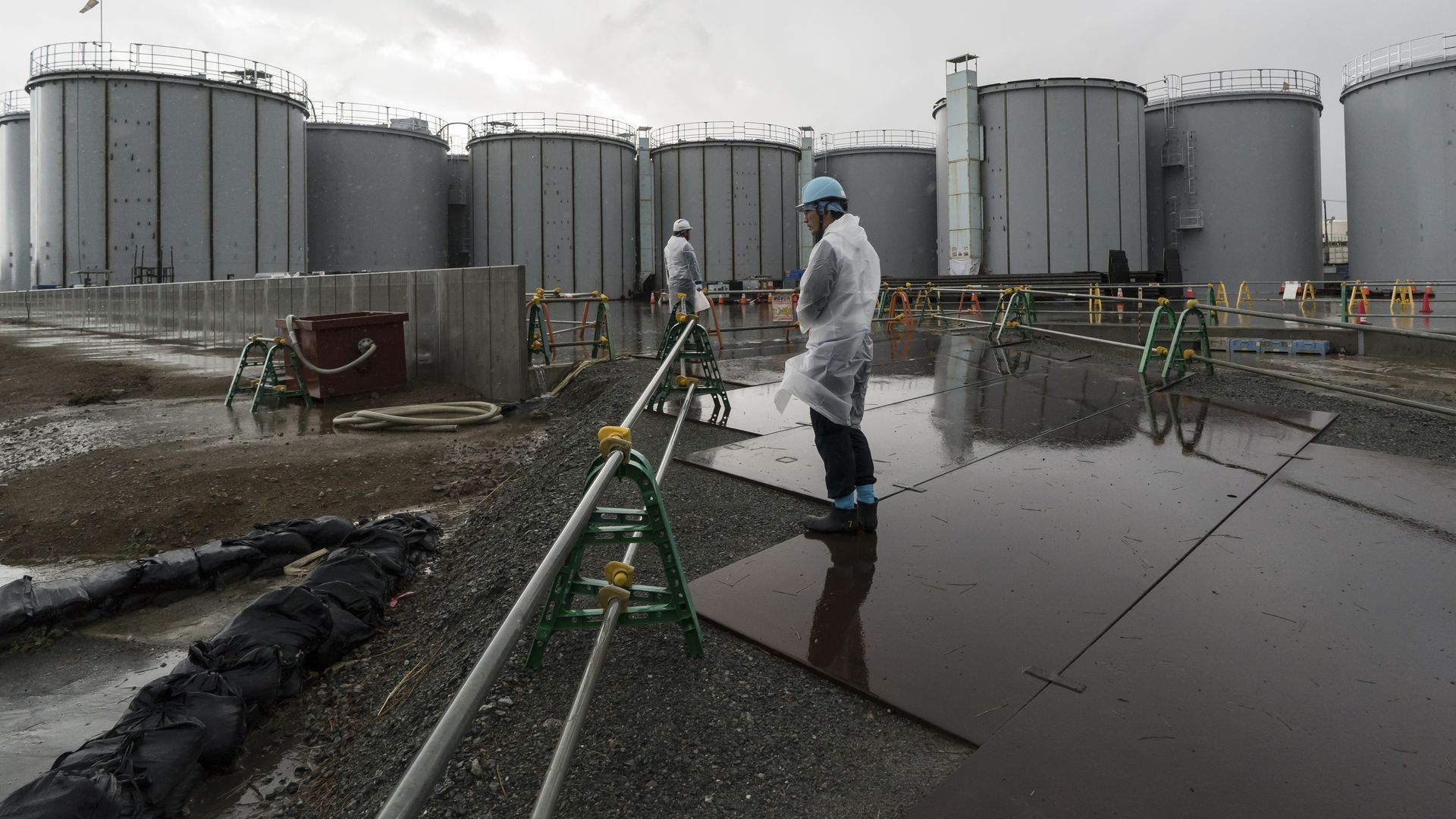 Storage tanks for radioactive water at the Fukushima Dai-ichi nuclear power plant on January 29, 2020 in Okuma, Fukushima Prefecture, Japan. 