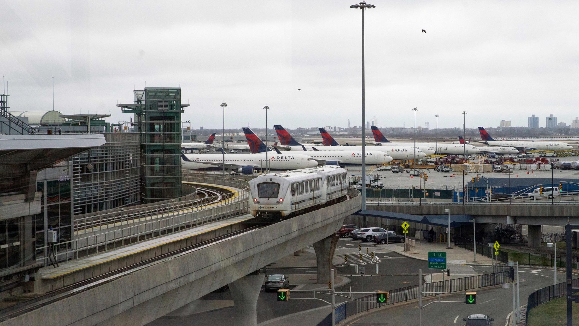 Delta airplanes at the JFK airport in New York