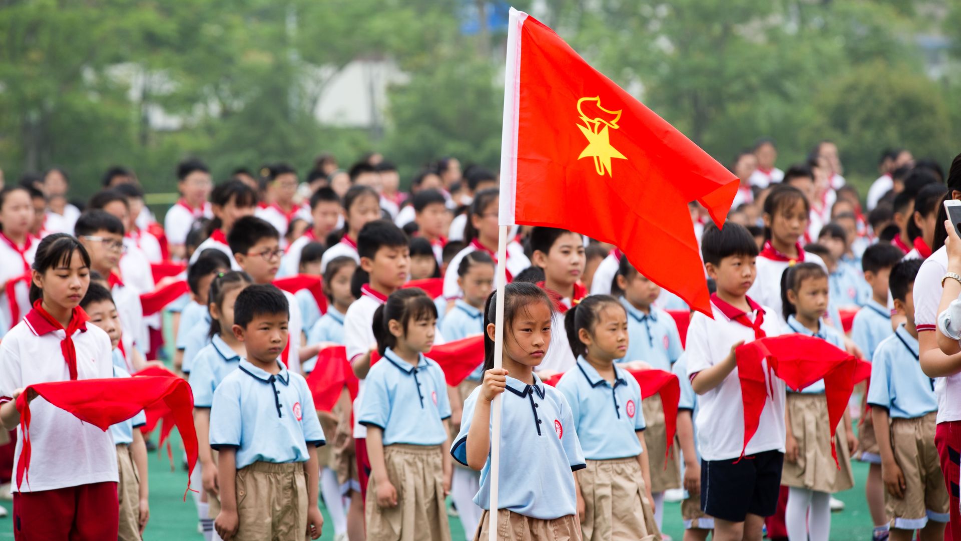 First graders attending Young Pioneers day