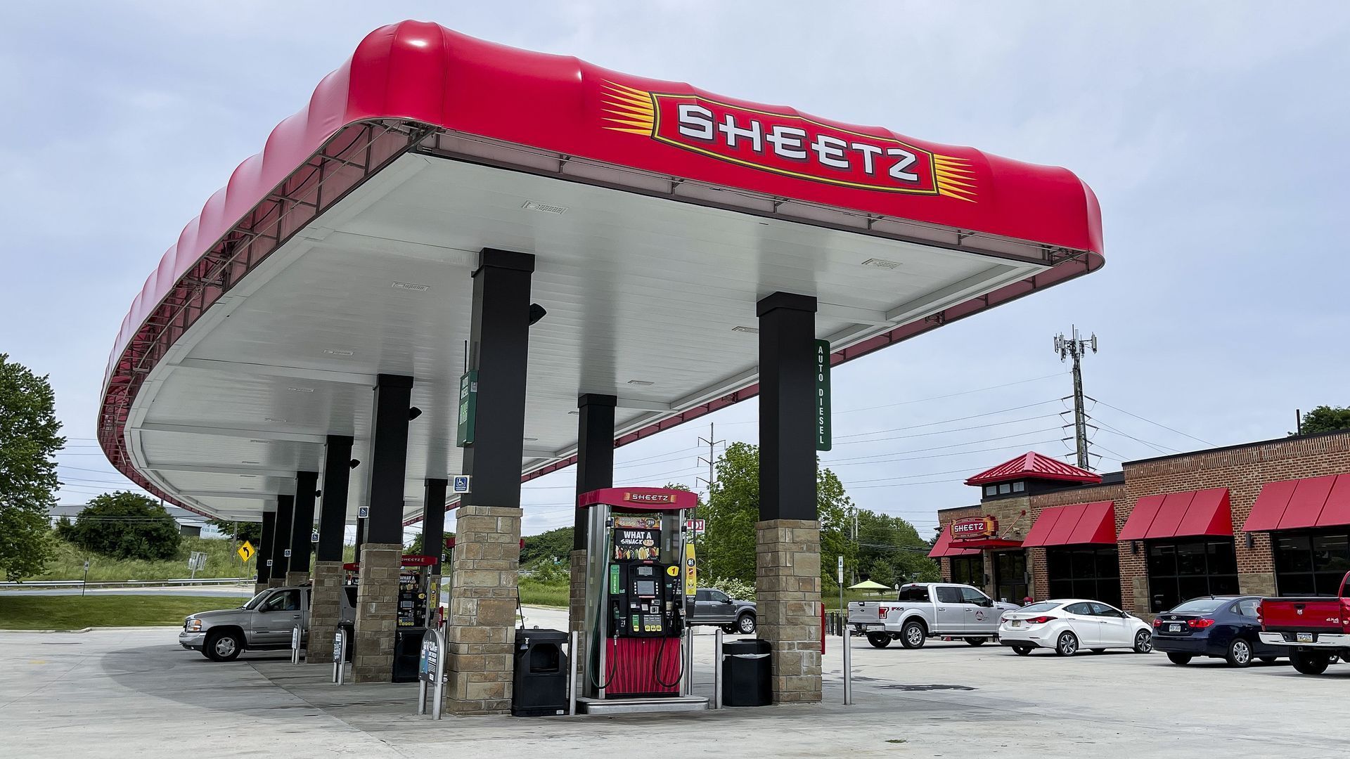 The Sheetz gas station and convenience store in Cumru Township, Pennsylvania.