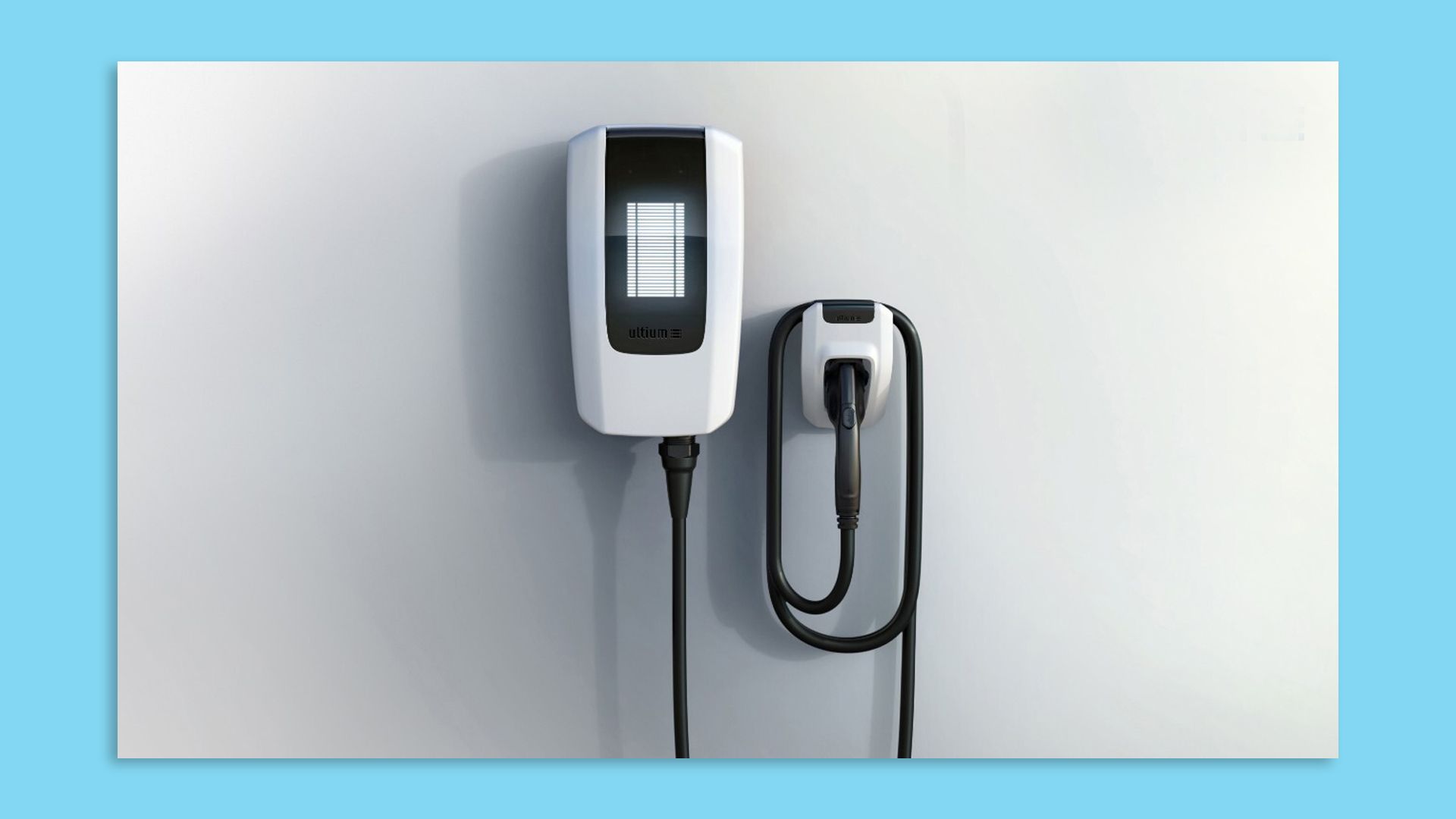 Image of GM's new Ultium-branded electric vehicle smart charger.