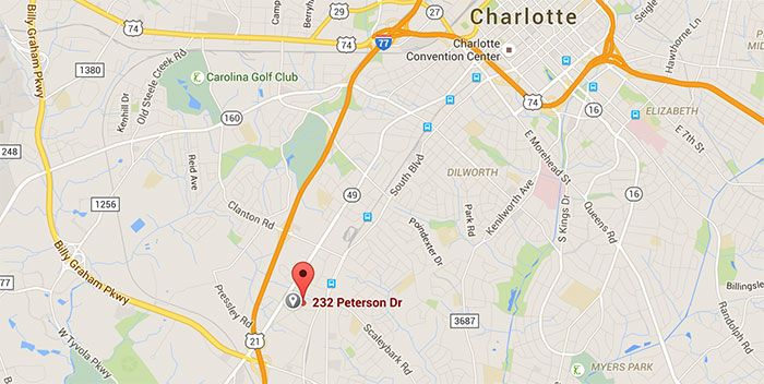 location-of-doc-porter's-charlotte-nc-map
