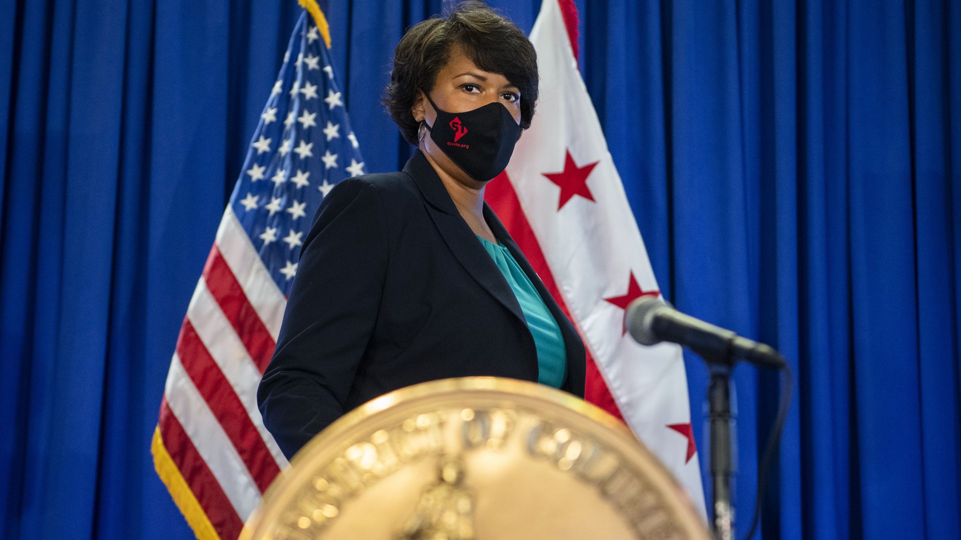 Muriel Bowser, mayor of D.C., at a coronavirus briefing