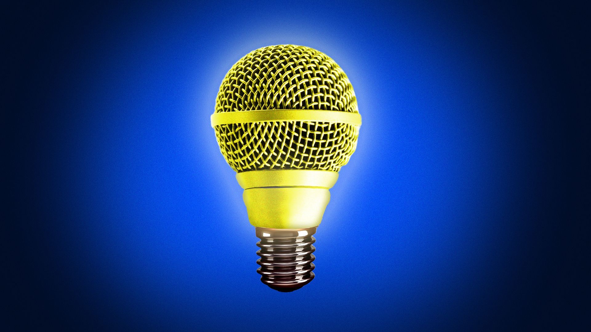 Illustration of a microphone shaped like a lightbulb