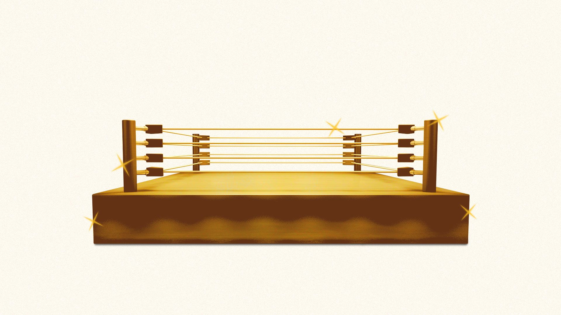 Illustration of a golden boxing ring