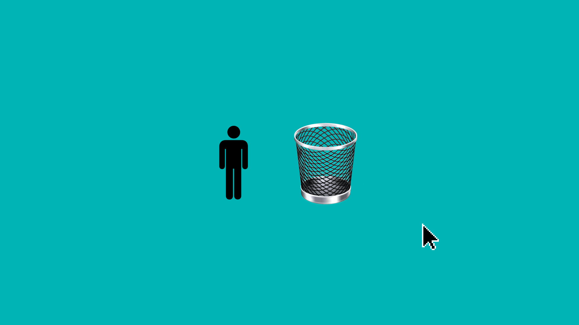 Animated illustration of a person icon being moved into the trash folder