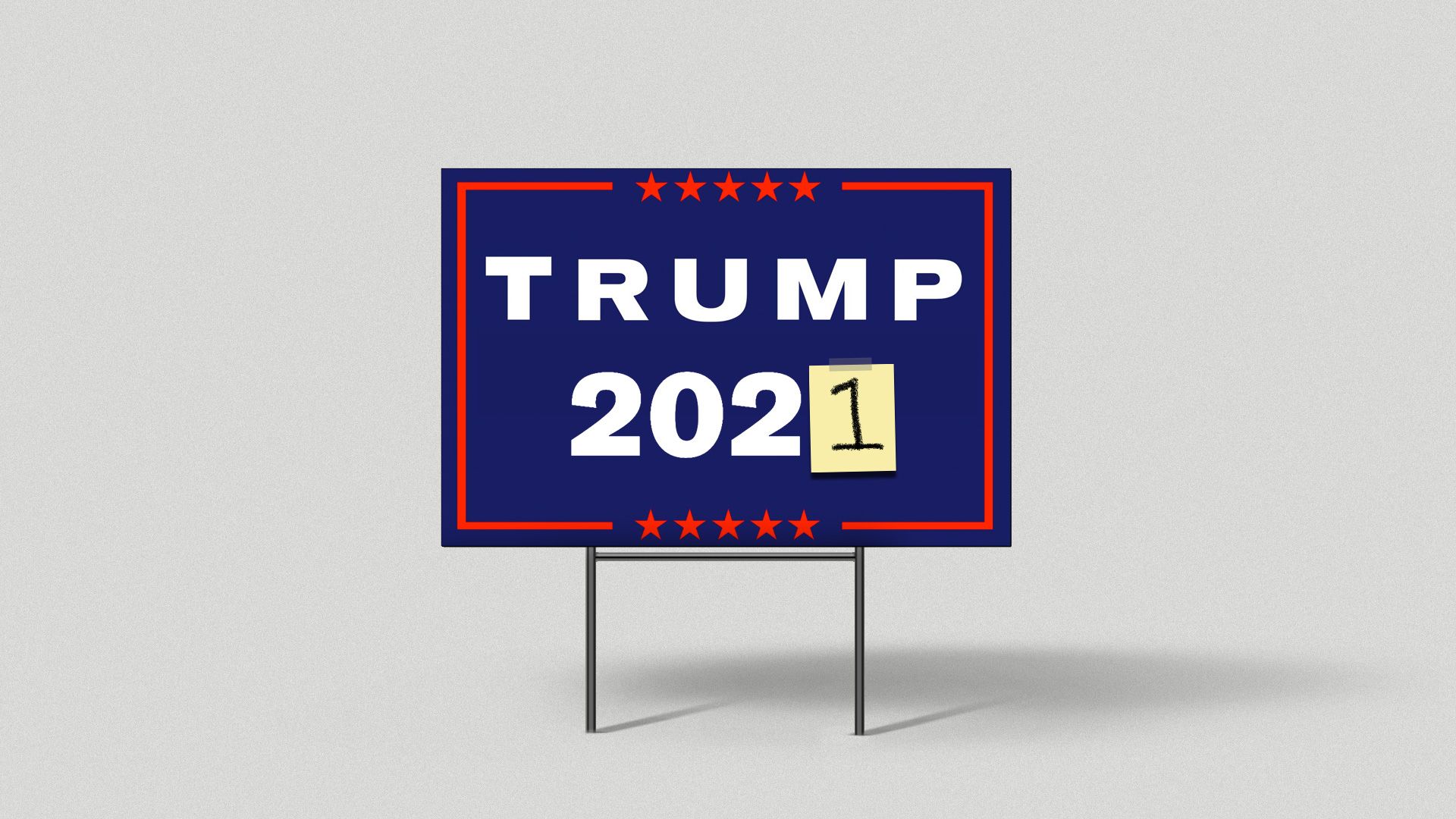A Trump 2021 yard sign