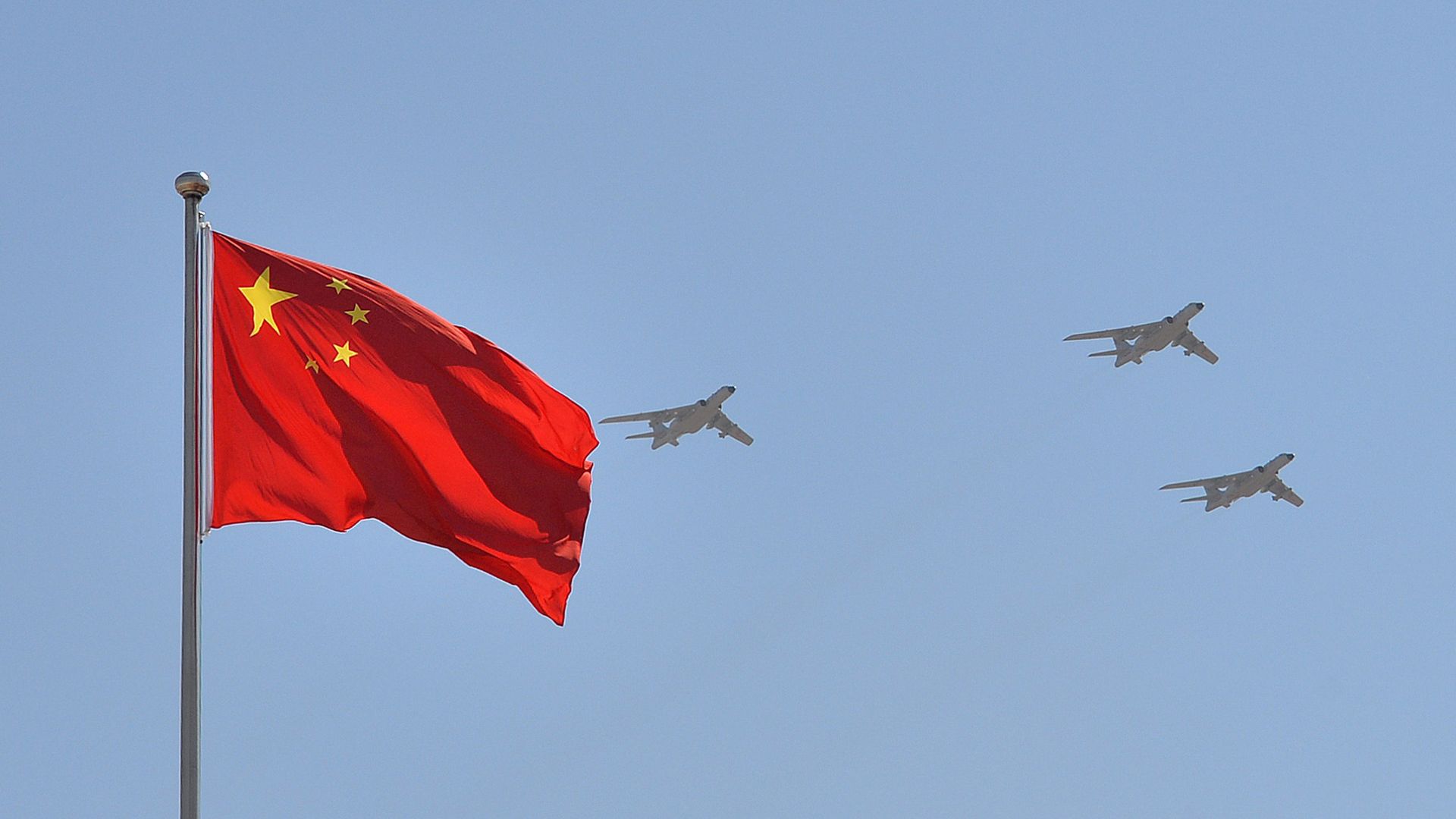 H-6K bomber with Chinese flag