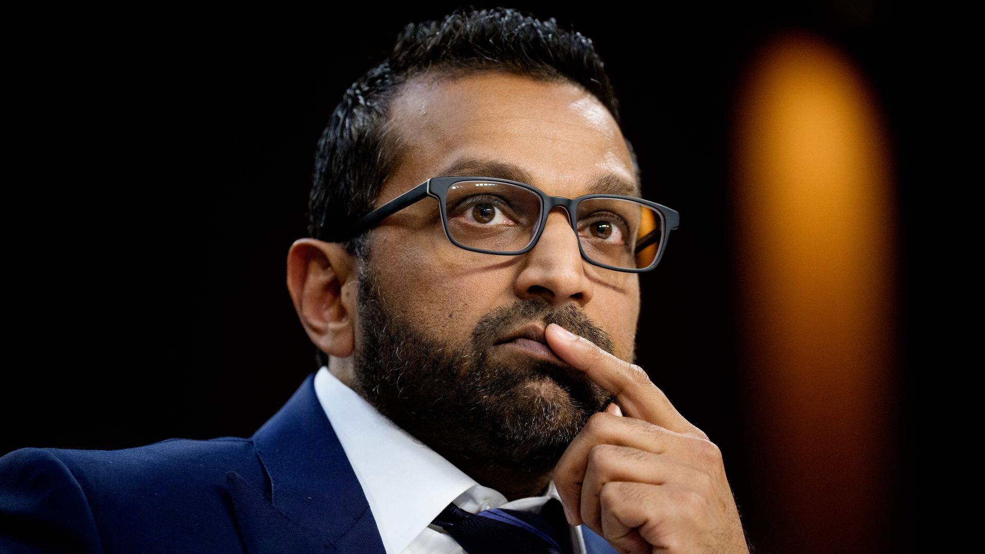 FBI director Kash Patel speaks at a Senate Intelligence Committee hearing in March. 