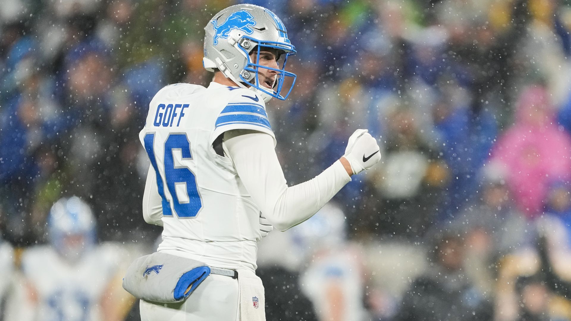 Lions quarterback Jared Goff after a third quarter touchdown against the Packers. 