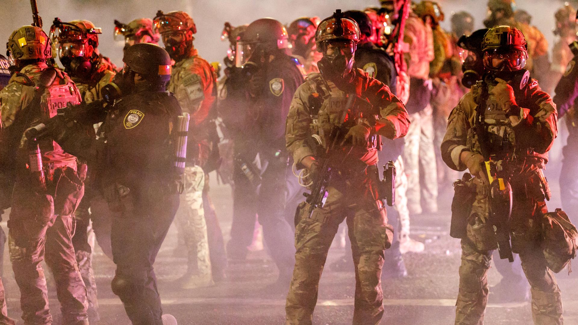 Federal police in Portland on July 23.