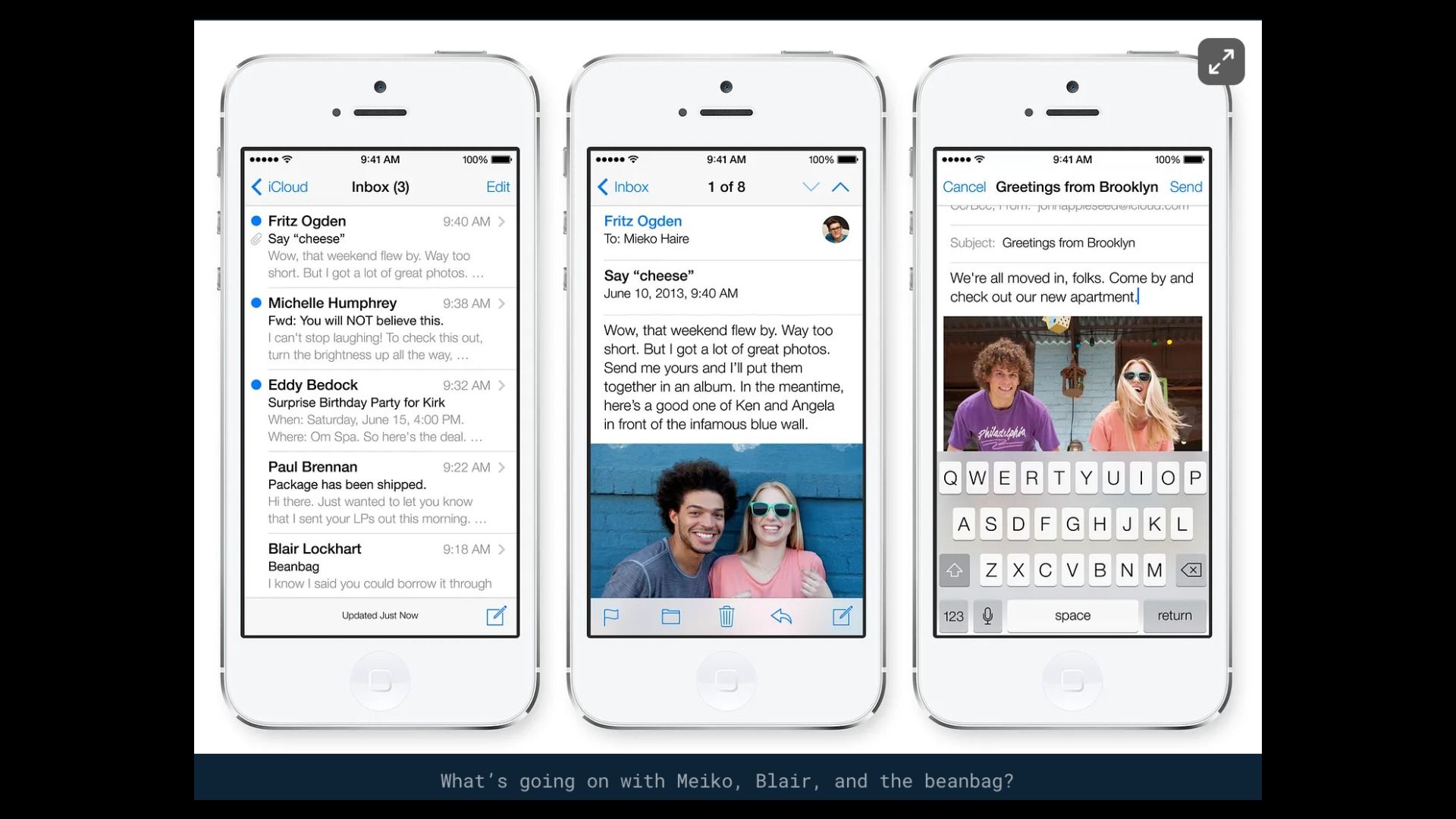 Three iPhone screens with messages on them