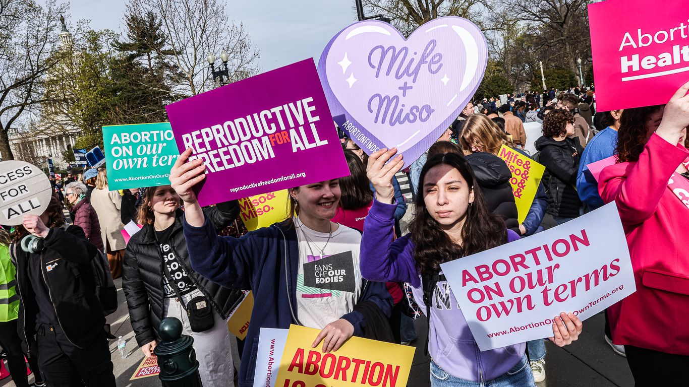 Supreme Court mifepristone abortion pill arguments draw protestors.