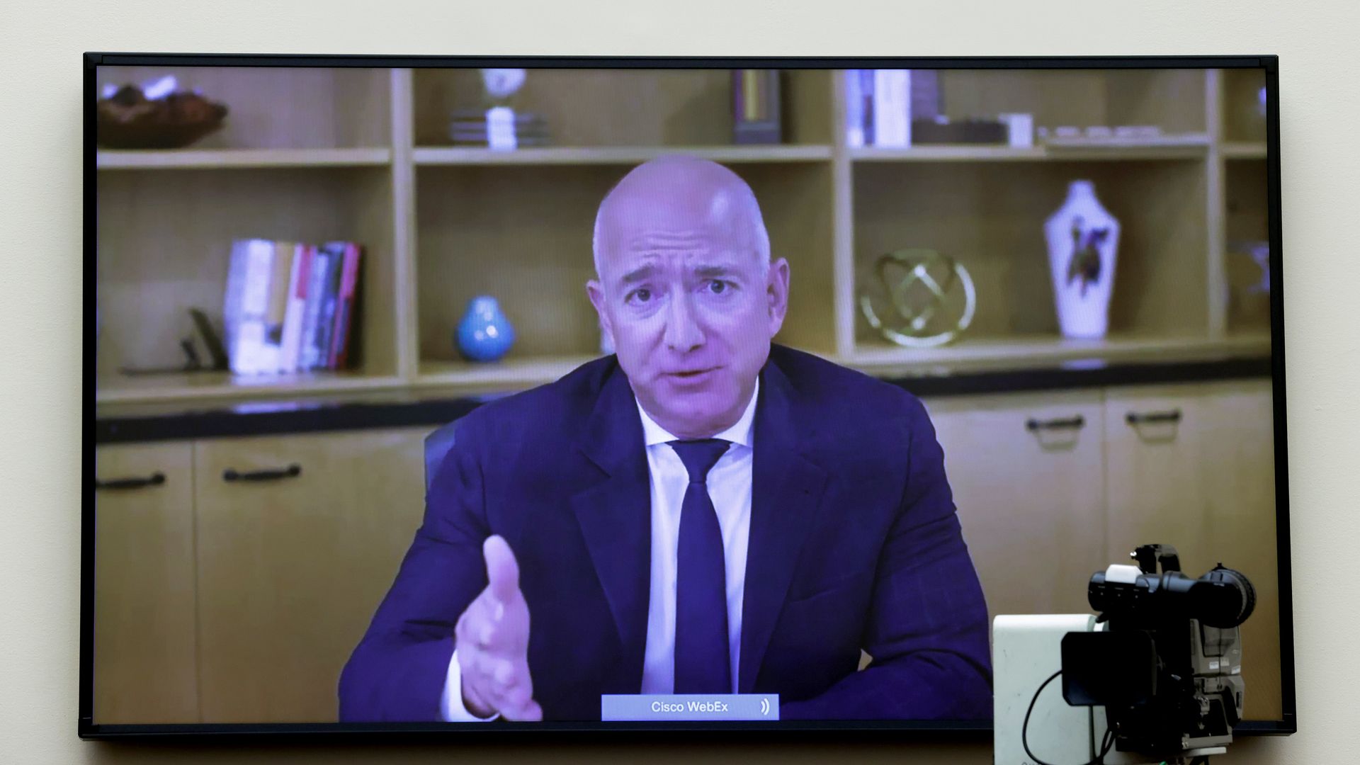 Former Amazon CEO Jeff Bezos testifying before the House Antitrust Subcommittee in July 2020.
