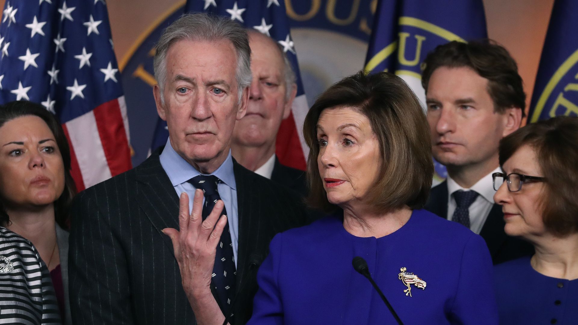 House Speaker Nancy Pelosi discusses the United States–Mexico–Canada Agreement at a Dec. 10 news conference on Capitol Hill.