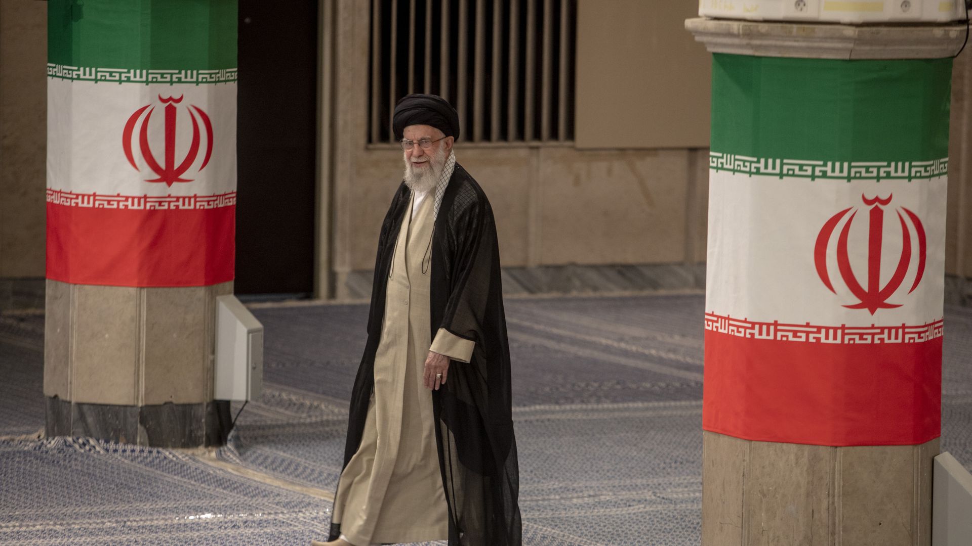 Khamenei with flags