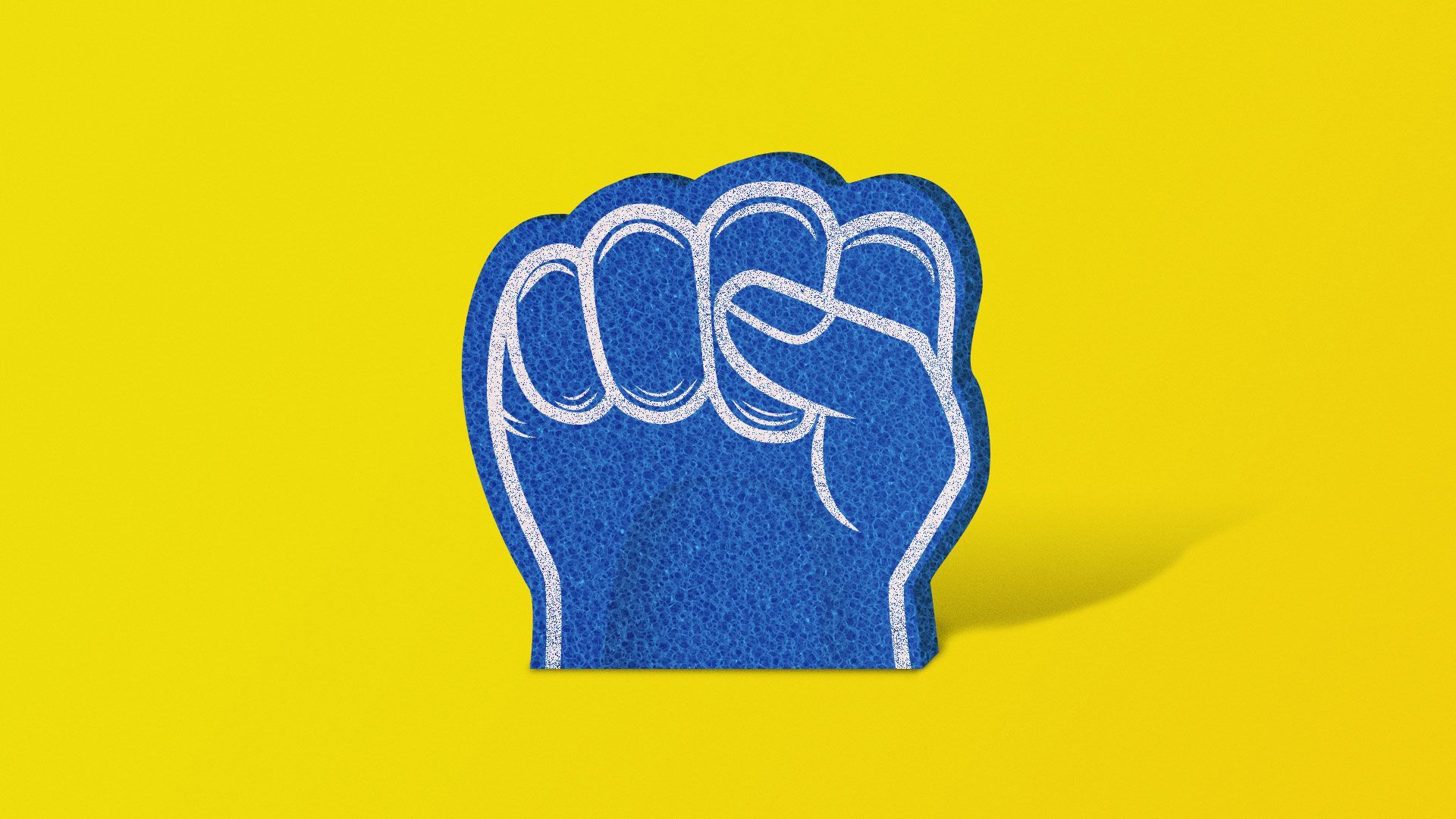 Illustration of foam finger fist
