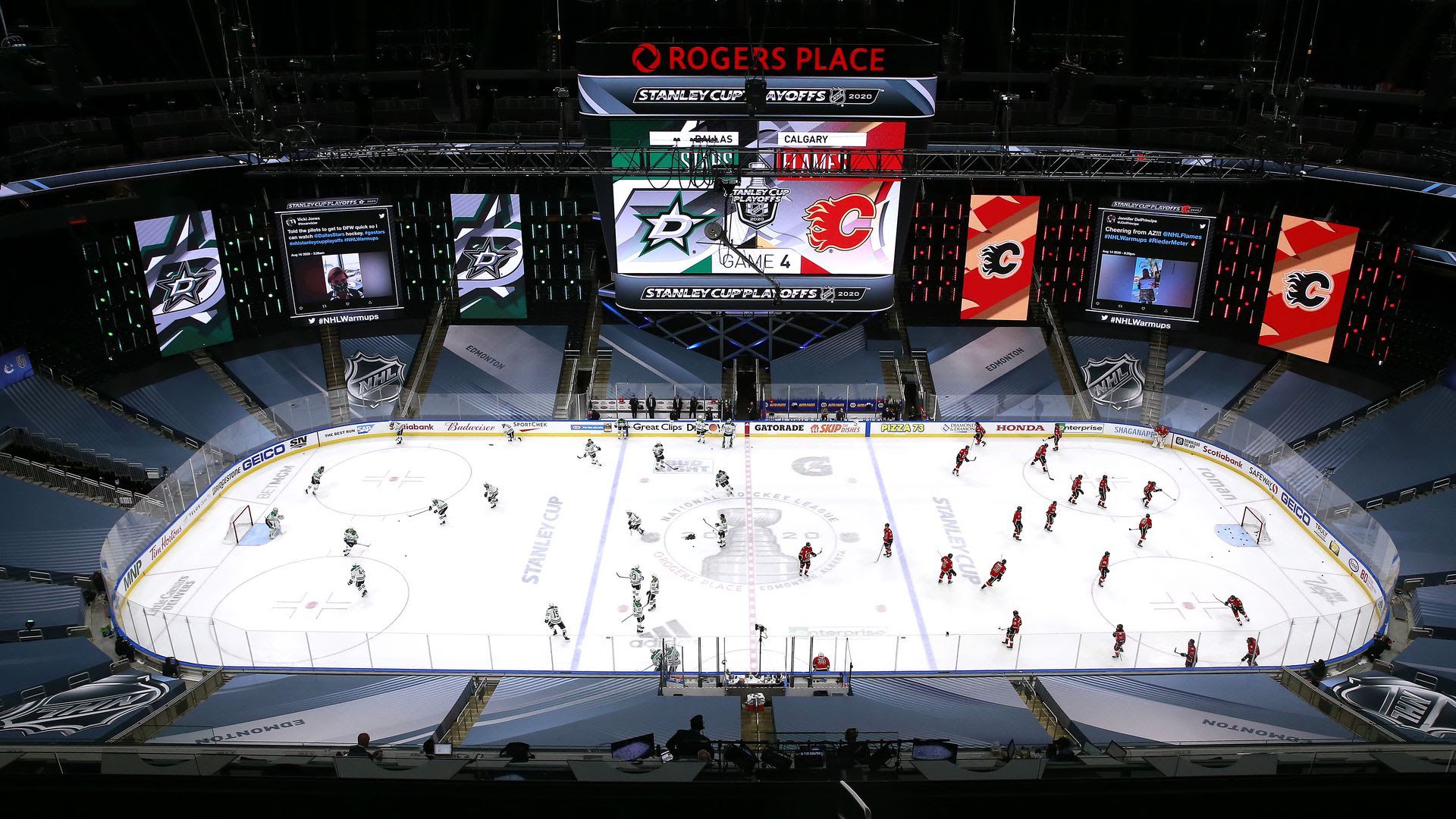 People playing hockey.