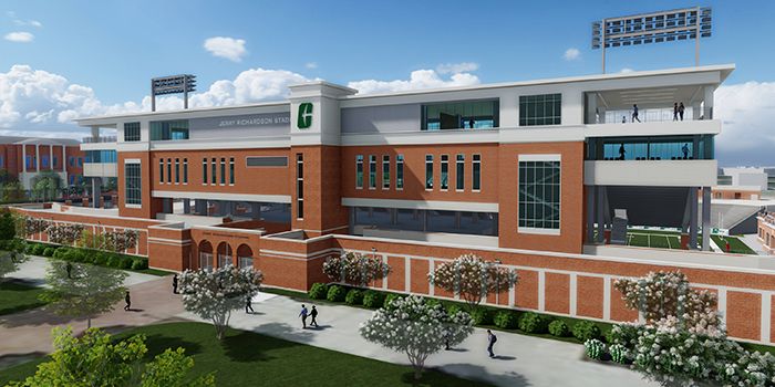 The future press box and suites. Rendering courtesy of Jenkins Peer Architects/HOK