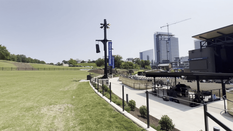 a gif of a video panning through showing an amphitheater and what's around it